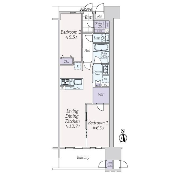 ラシュレ北浜 間取図