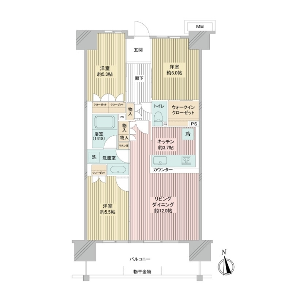 リビオ板橋浮間舟渡サクライエ 間取図
