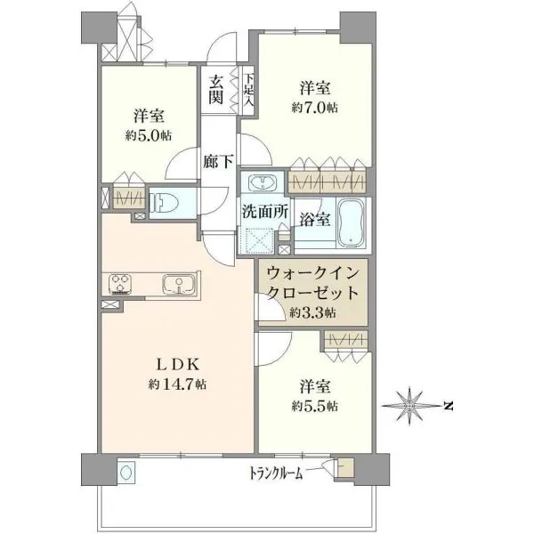 フランヴィーヴル富士見台 間取図