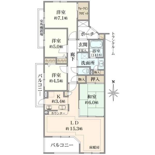 アールヴェール荻窪北 間取図