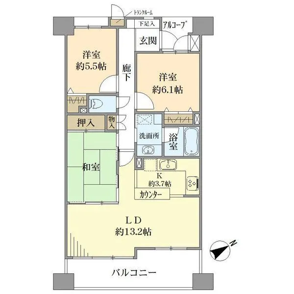 ライオンズヴィアーレ浦和弐番館 間取図