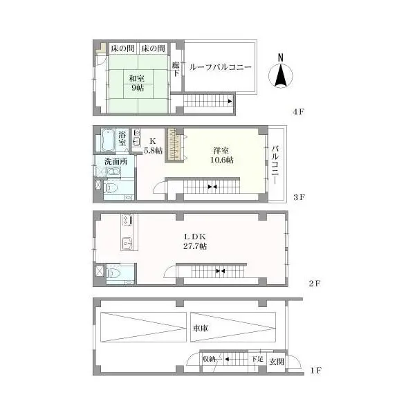 京都市中京区御幸町通三条上る丸屋町 間取図