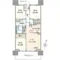 プラウド浦和常盤サンクアージュ 間取図