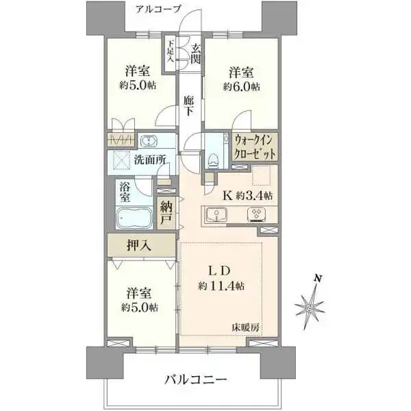 プラウド浦和常盤サンクアージュ 間取図