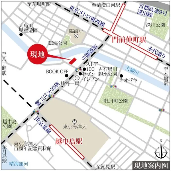 ヴェラハイツ門前仲町 現地案内図