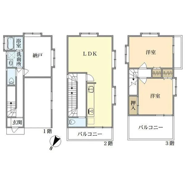 横浜市鶴見区汐入町３丁目 間取図
