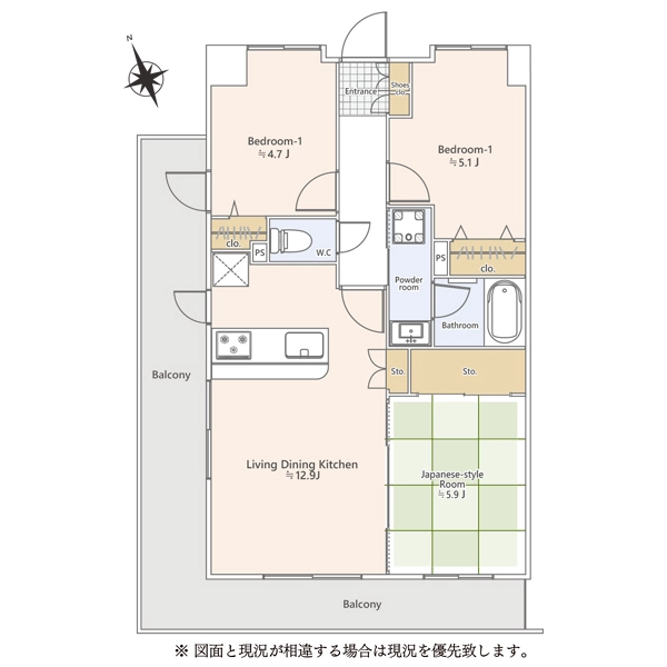 ライオンズマンション京王永山 間取図