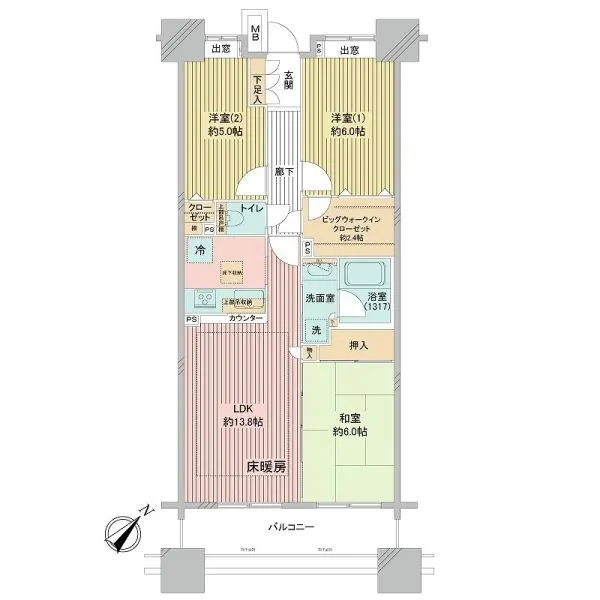 クレストシティタワーズ横浜 間取図
