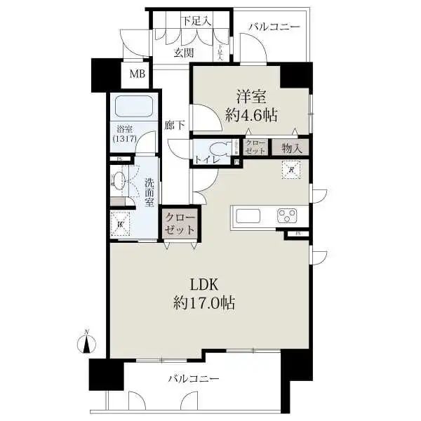 藤和シティホームズ河原町二条アクシス 間取図