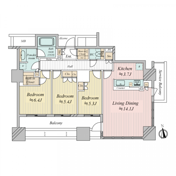 シエリアタワーなんば 間取図