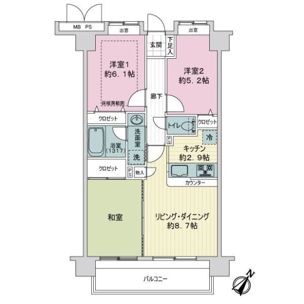 ライオンズプラザ伊勢佐木モール 間取図