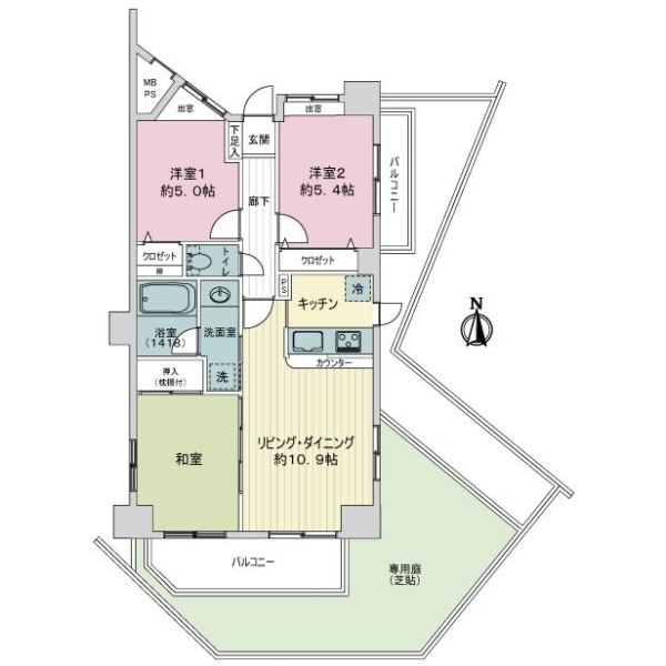 ライオンズガーデン調布多摩川 間取図