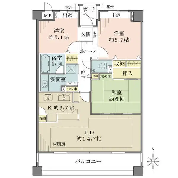 ローレルコート向陽町 間取図
