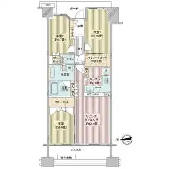 全居室収納のゆとりある間取りです。