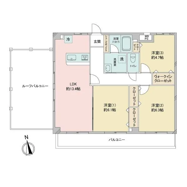 サンパレス聖蹟桜ヶ丘 間取図