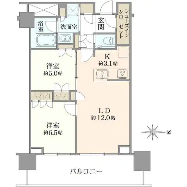 プラウドタワー武蔵小金井クロスウエスト 間取図
