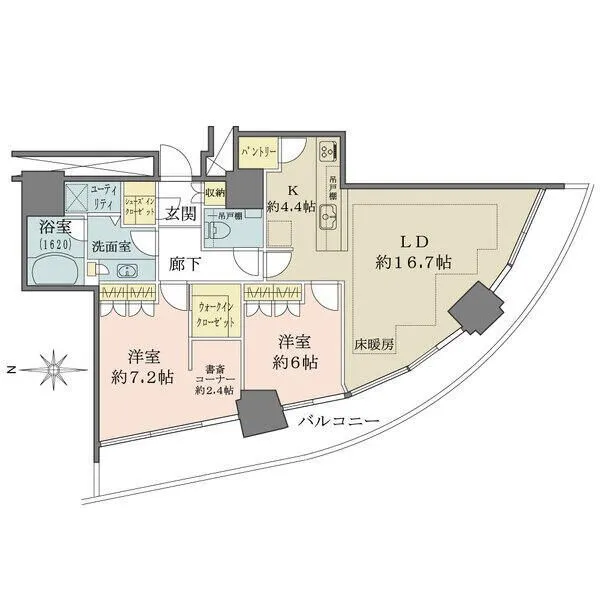 M.M.TOWERS FORESIS L棟 明るく開放的な20階住戸。ウォークインクローゼットやパントリーなど収納豊富。約2.4帖のDEN有り。