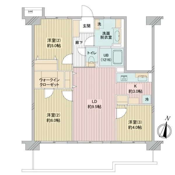 ルネ福生A棟 間取図