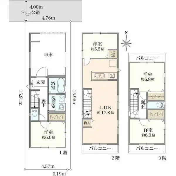 板橋区蓮根1丁目 間取図