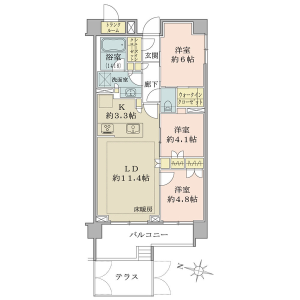 ブリリア大島パークサイド 間取図