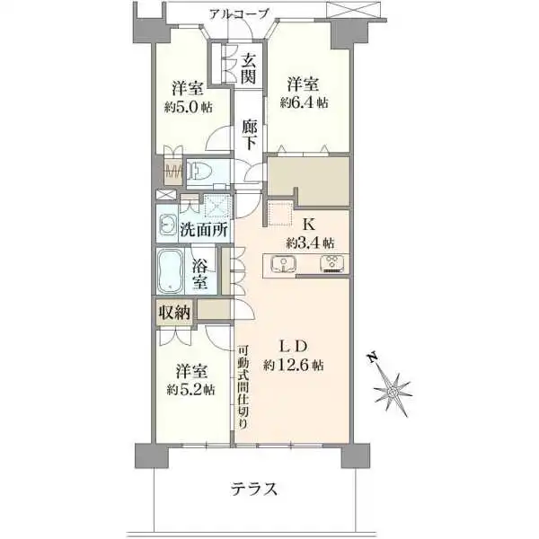 プラウドシティ武蔵野三鷹フロントコート 間取図