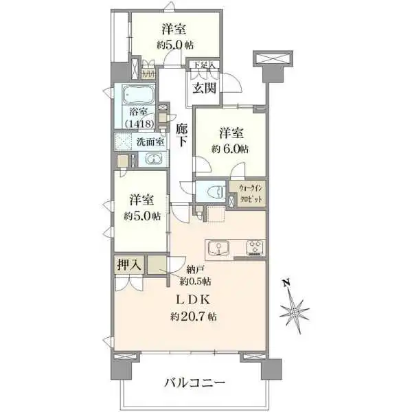 プラウド別所沼公園トレサージュ 間取図