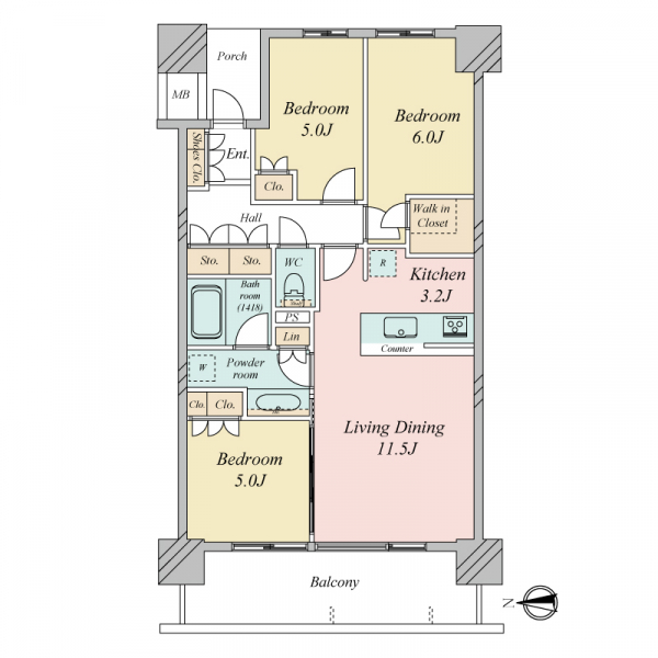 シティタワー金町タワー棟 間取図