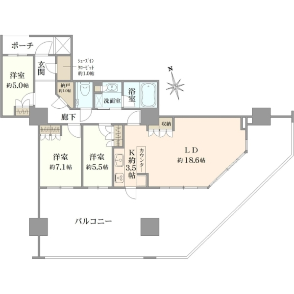 パークシティ柏の葉キャンパス一番街Ｅ棟 間取図