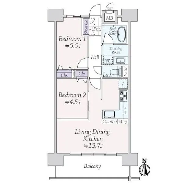 エスリード北田辺駅前 間取図