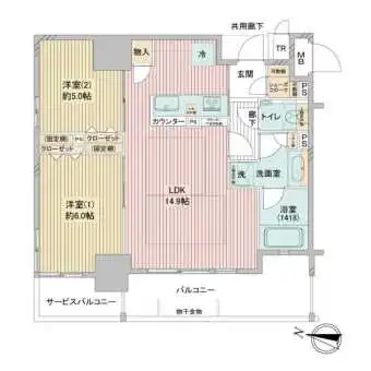 北西角部屋