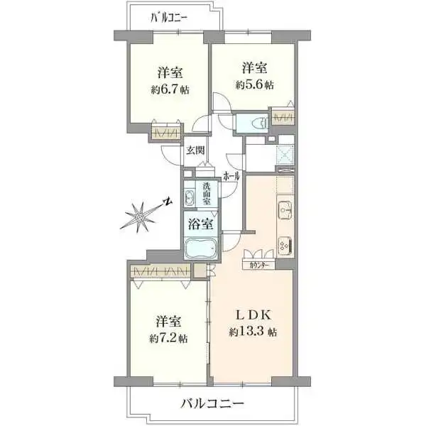 コープ野村バードウッド鶴見２番館 間取図