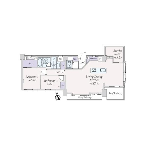 ライオンズマンション麻布十番南 間取図