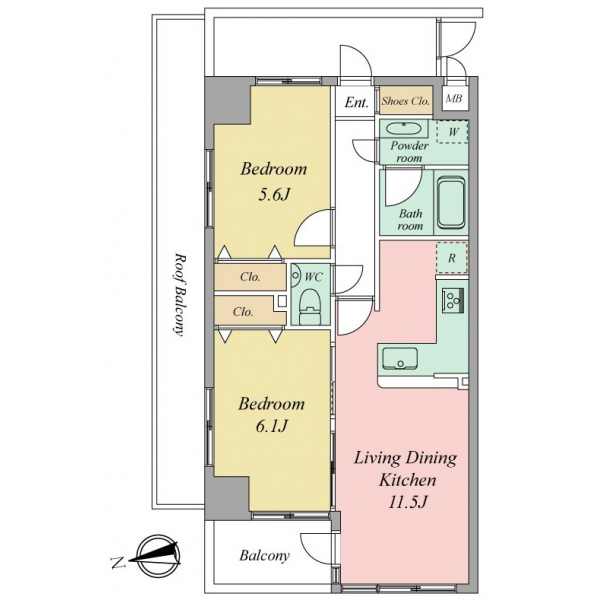 アエリア三軒茶屋 間取図