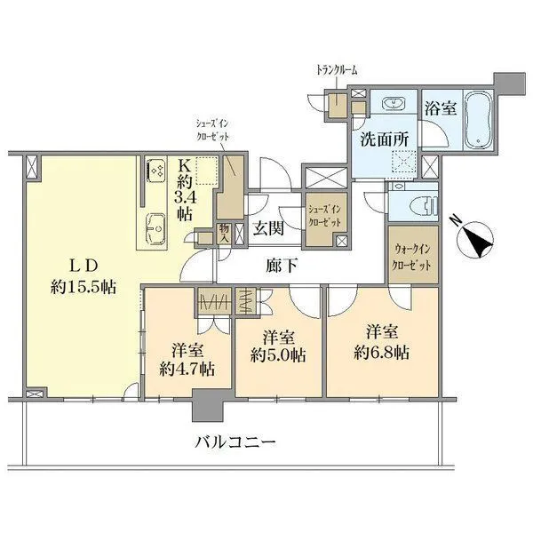 プラウドタワー平井 間取図