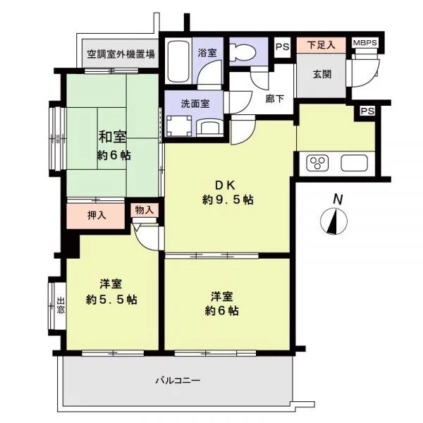 ライオンズマンション上板橋若木 ３DKタイプの間取りです