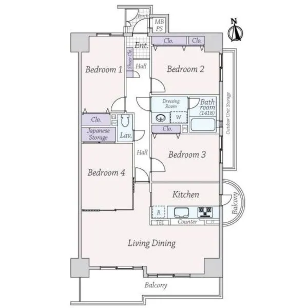 ライオンズマンション若江東三番館 間取図