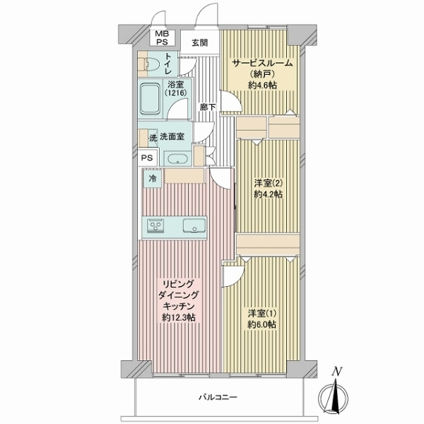 ライオンズマンション久米川第2 二番館 間取図