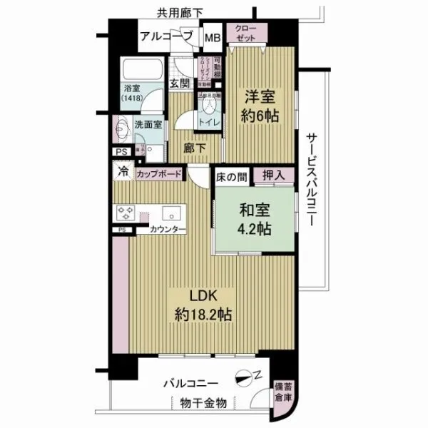 ラシュレ神戸三宮 11階建3階部分、北東角住戸