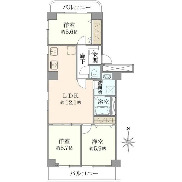 カーサ調布 間取図