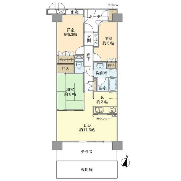 ウッドパーク初石　Ａ棟 間取図