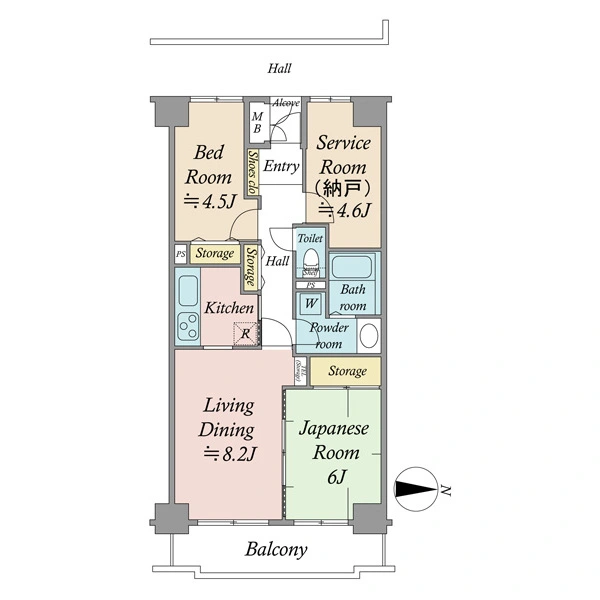 東大島ファミ−ルハイツ１号棟 間取図