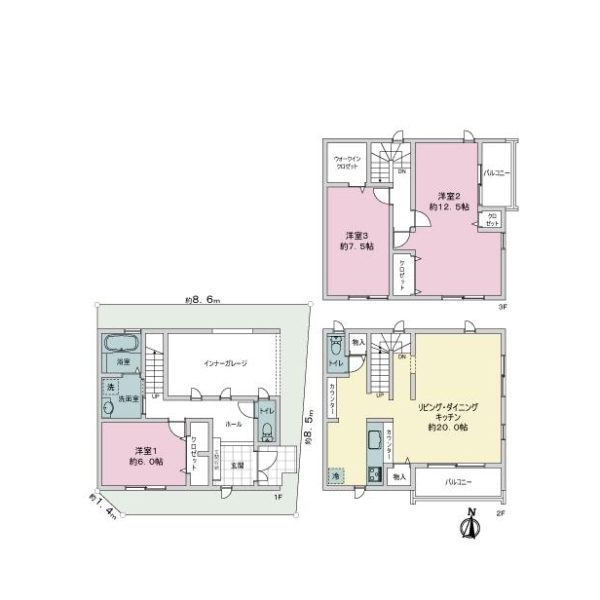 名古屋市天白区池見１丁目 間取図