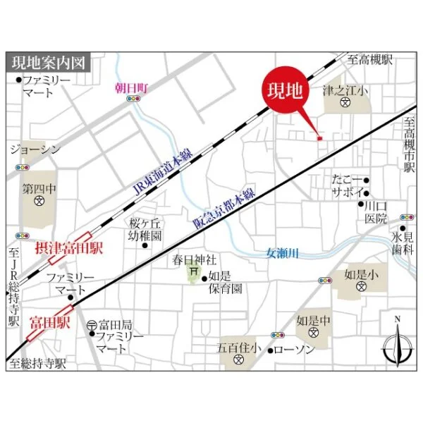 高槻市津之江北町 現地案内図