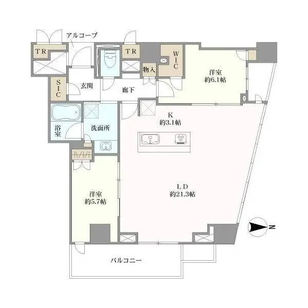 プラウドタワー北浜 間取図