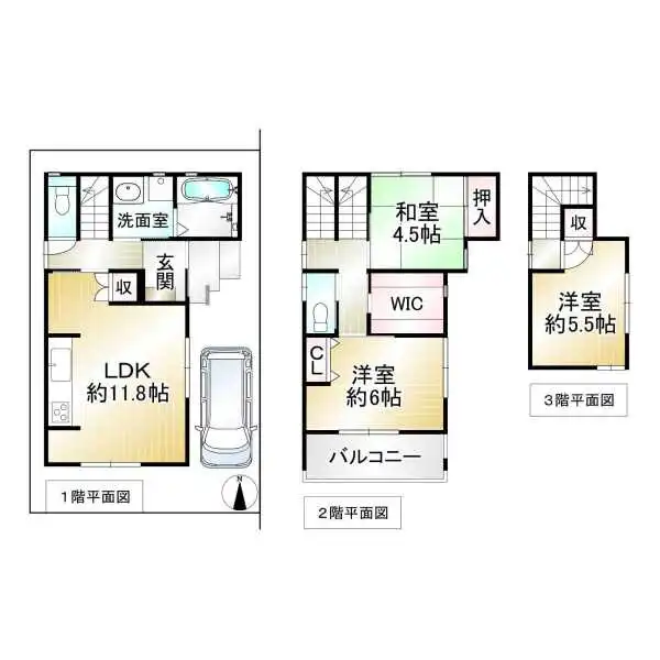 京都市上京区五辻通六軒町西入溝前町 間取図
