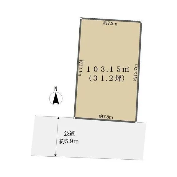 高槻市藤の里町 対象不動産は２号地です。