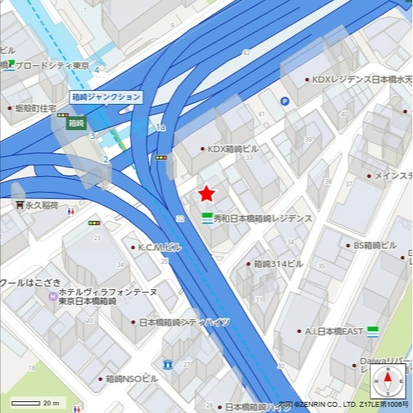 秀和日本橋箱崎町レジデンス 現地案内図　東京メトロ半蔵門線「水天宮前」駅徒歩２分