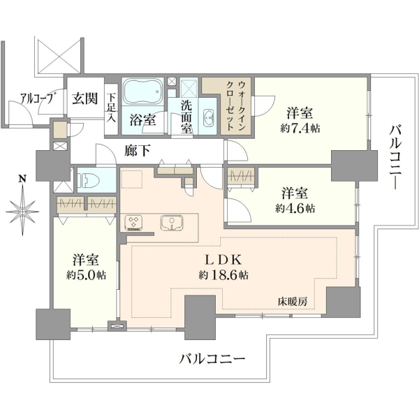Ｂｒｉｌｌｉａ　Ｔｏｗｅｒ　ＫＡＷＡＳＡＫＩ 間取図