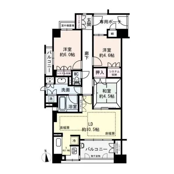 シャルマンフジビルト・モアー緑橋 間取図