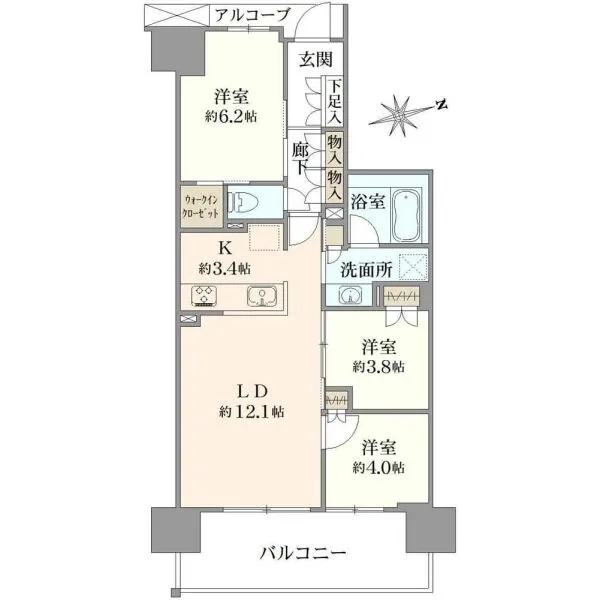 オハナ柏たなかパークフロント 間取図
